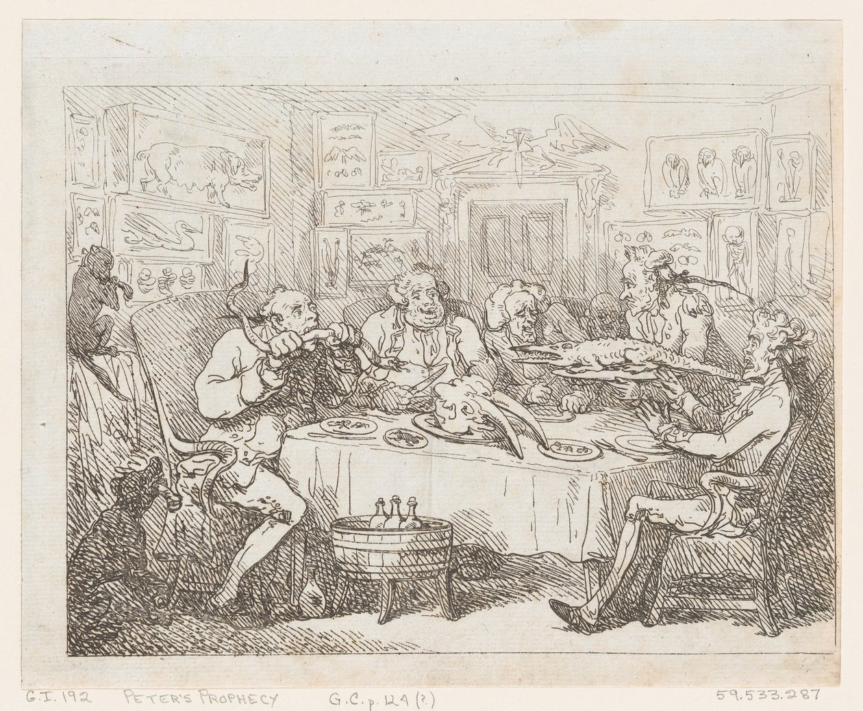 Sir Joseph Banks prestes a comer um jacaré 