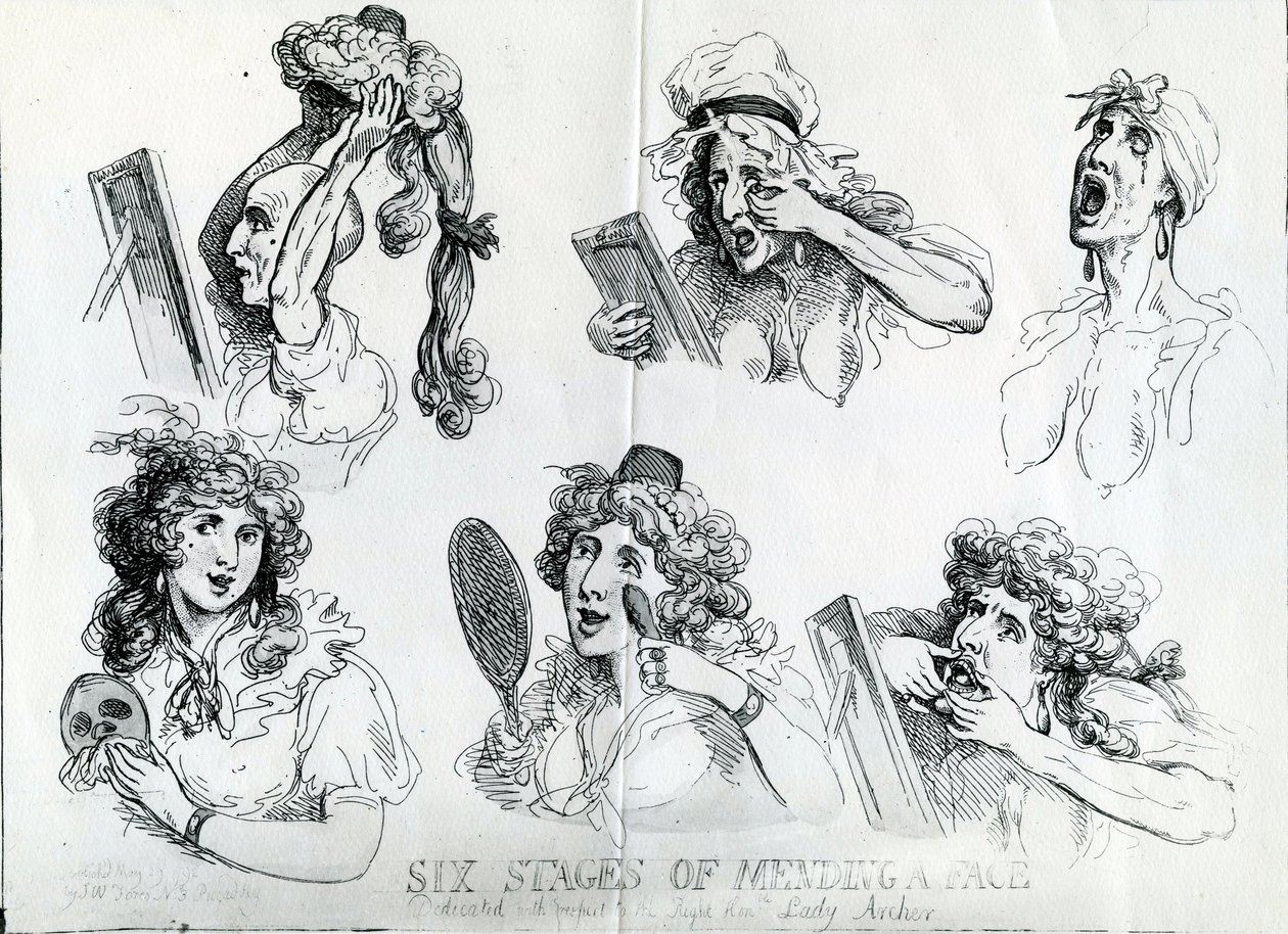 Seis Etapas de Consertar um Rosto de Thomas Rowlandson
