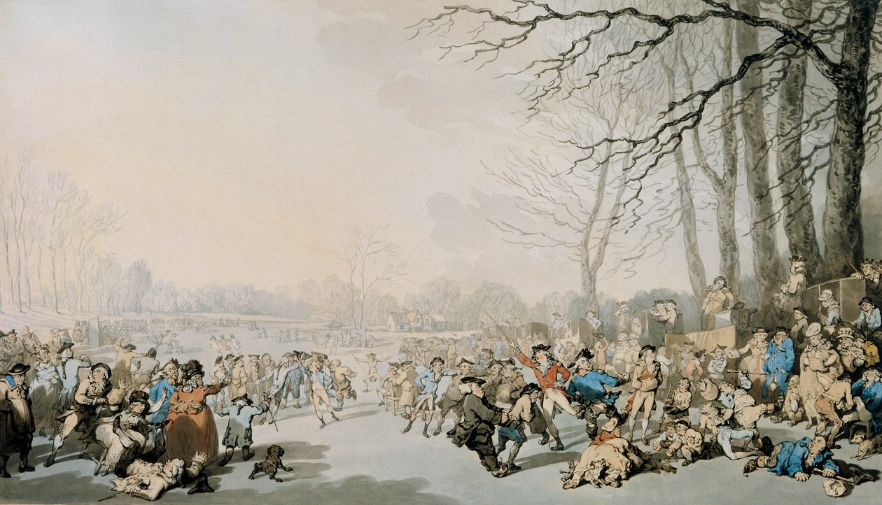 "Skaters on the Serpentine", 1784 de Thomas Rowlandson