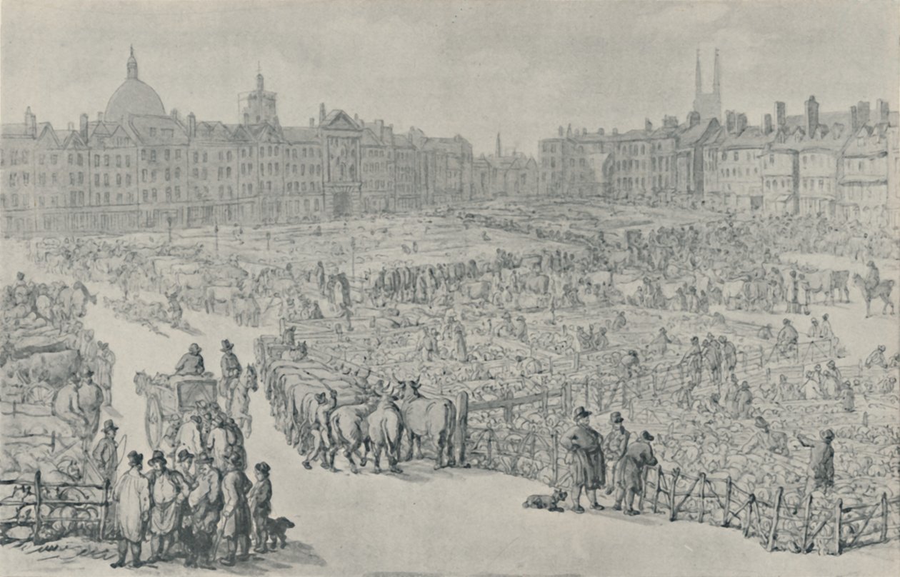Mercado Smithfield, 1810, 1920 de Thomas Rowlandson
