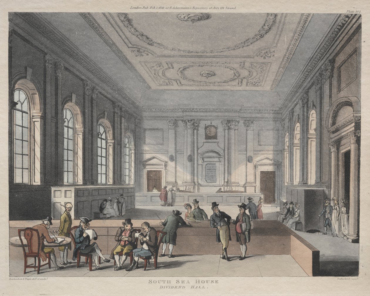 Casa do Mar do Sul, Salão de Dividendos de Thomas Rowlandson