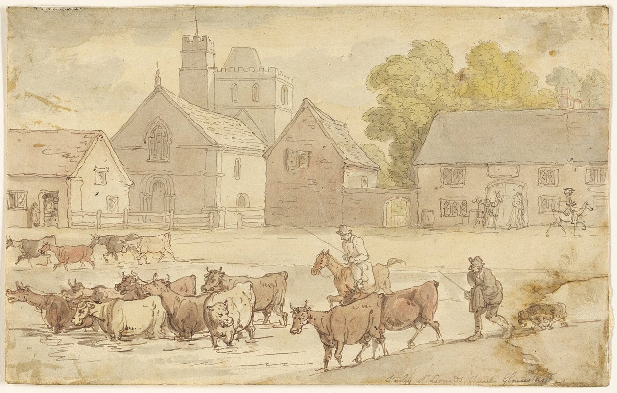 Igreja de Stanley St. Leonard, Gloucestershire de Thomas Rowlandson