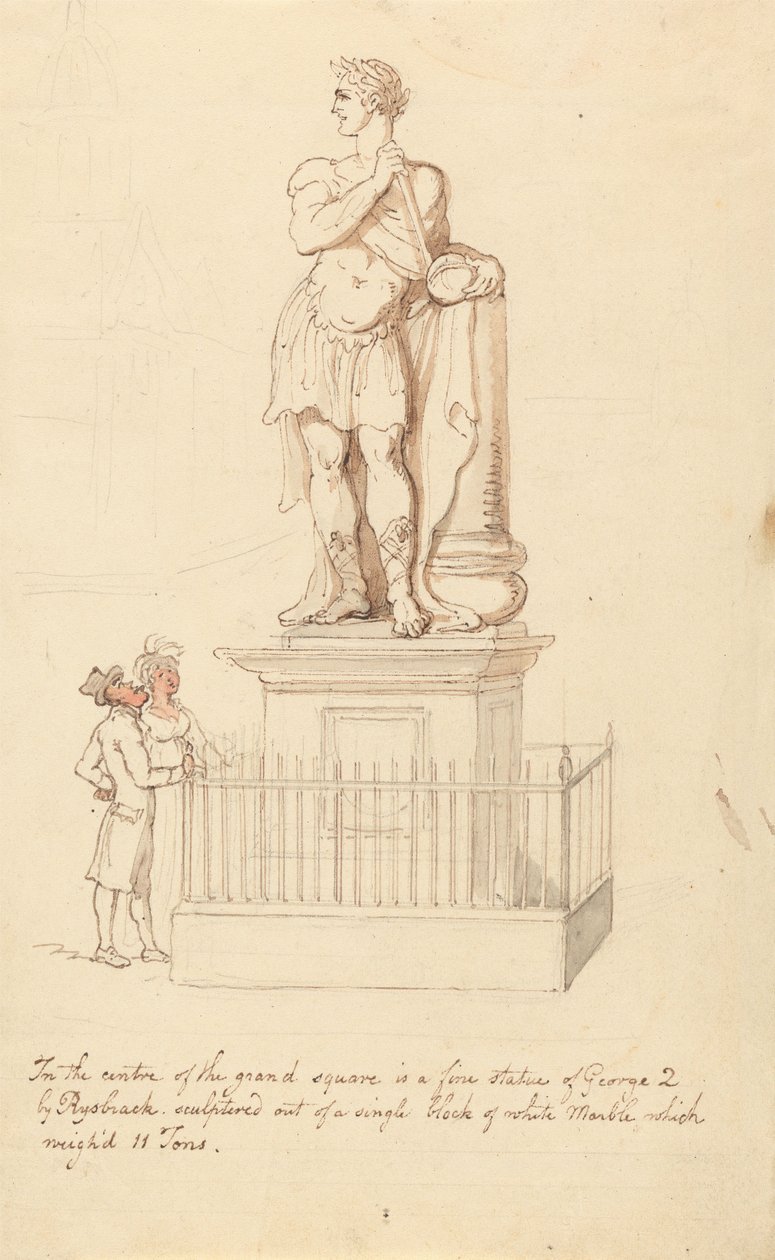 Estátua de Jorge II, em Greenwich de Thomas Rowlandson