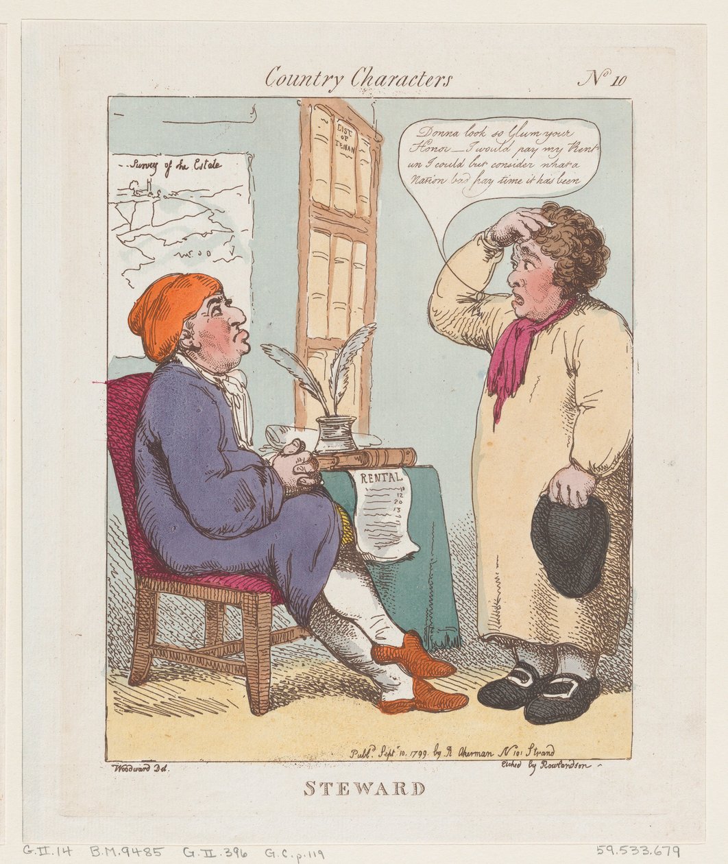 Steward, 10 de setembro de 1799., 10 de setembro de 1799. de Thomas Rowlandson