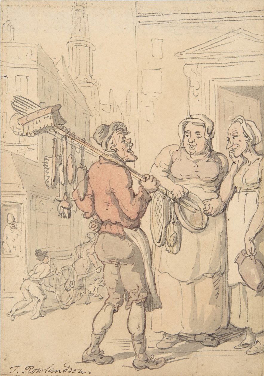 Cena de rua: Vendedor de pincéis, 1780-1827. de Thomas Rowlandson