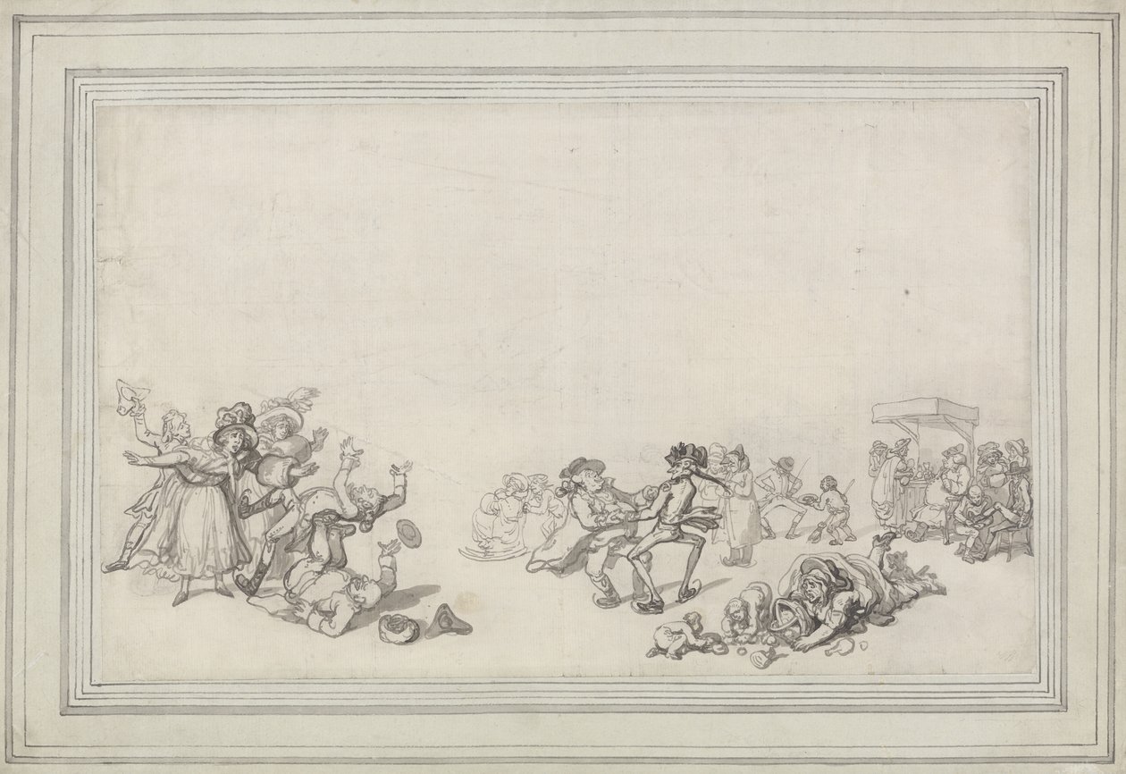Estudo de patinadores: patinando na serpentina de Thomas Rowlandson