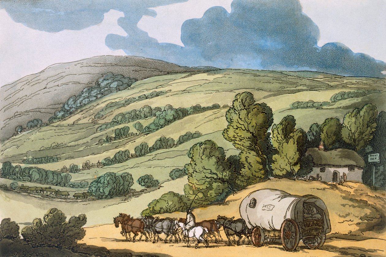 Taunton Vale, Somersetshire, pub. 1822. de Thomas Rowlandson