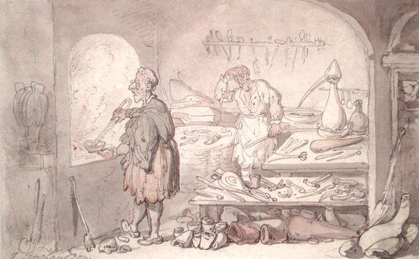 O Alquimista (aguarela sobre papel) de Thomas Rowlandson