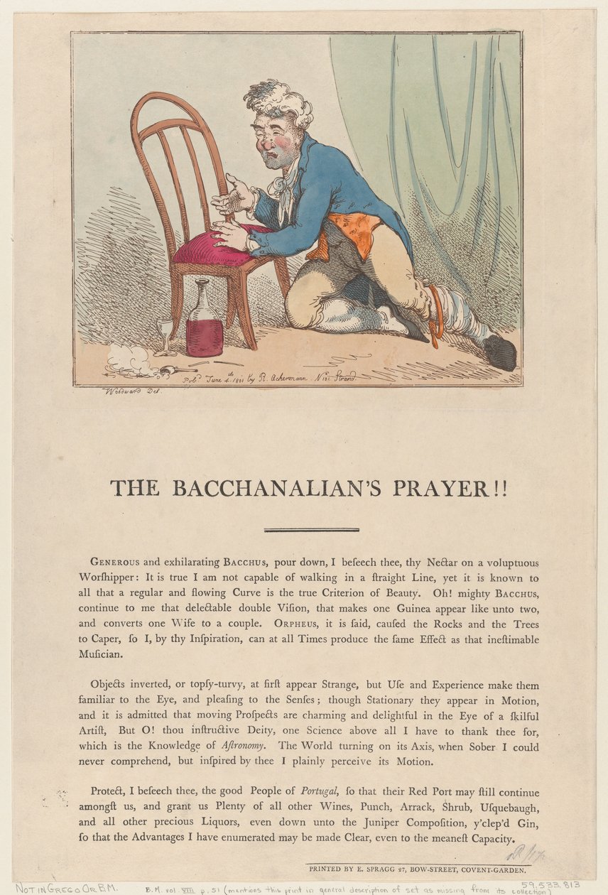 Oração do Bacanal !!, 4 de junho de 1801., 4 de junho de 1801. de Thomas Rowlandson
