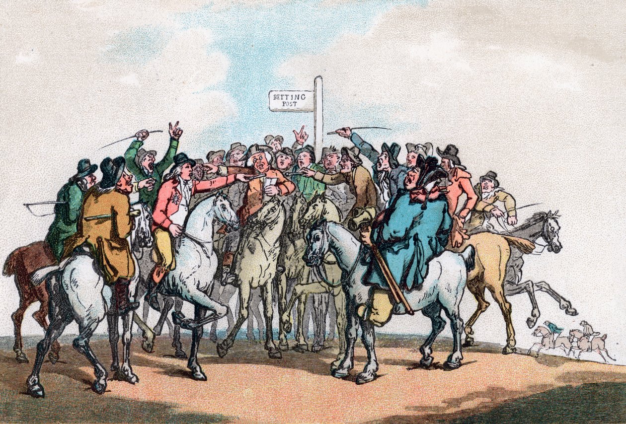 The Post Betting, Humours of Fox Hunting, 1799. de Thomas Rowlandson
