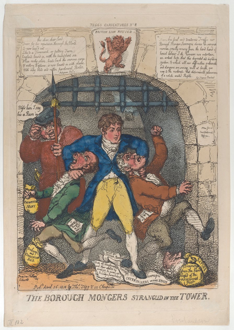 The Borough Mongers estrangulados na torre, 26 de abril de 1810., 26 de abril de 1810. de Thomas Rowlandson