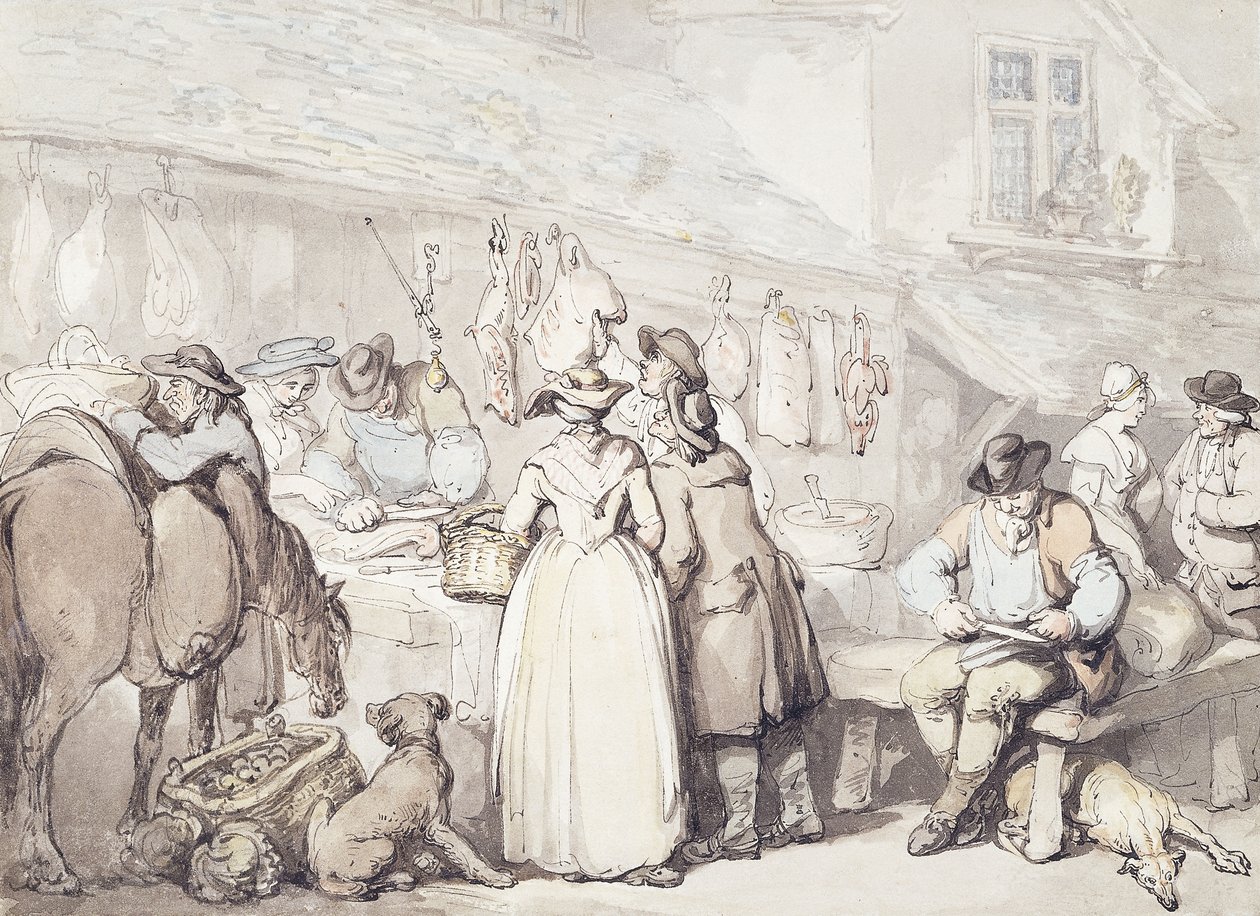 The Butchers Stall, Leadenhall Market, de Thomas Rowlandson