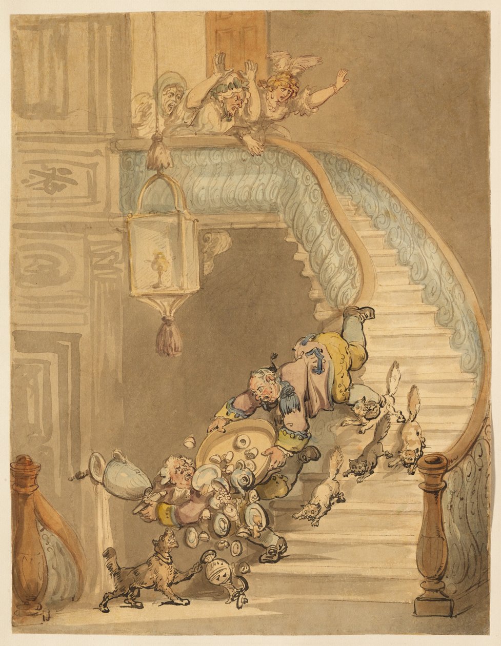 A gato-strofe, ou a destruição da porcelana antiga da minha avó de Thomas Rowlandson