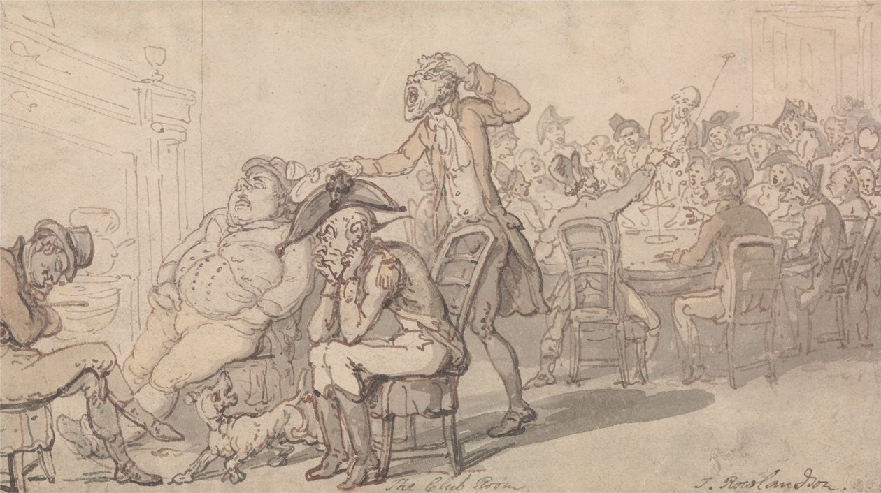 A Sala do Clube de Thomas Rowlandson