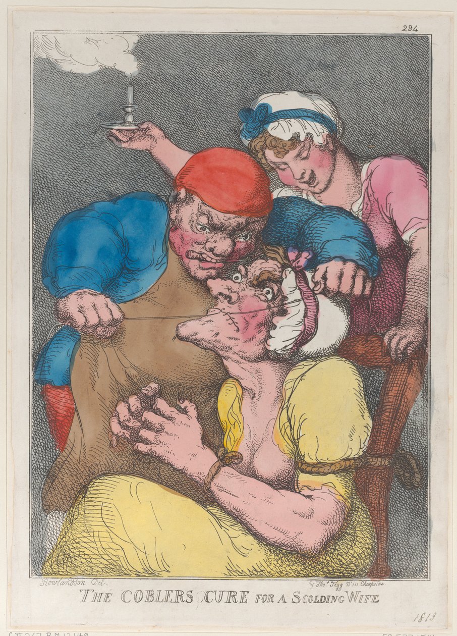 A cura do sapateiro para uma esposa repreendedora, 1813., 1813. de Thomas Rowlandson