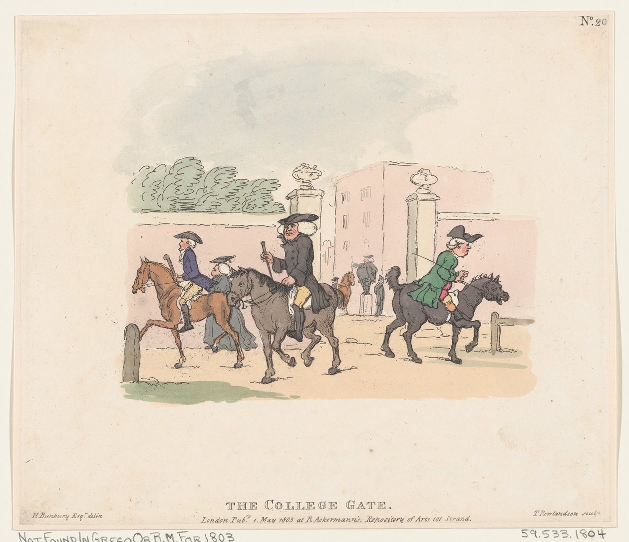 The College Gate, 1 de Maio de 1803., 1 de Maio de 1803. de Thomas Rowlandson
