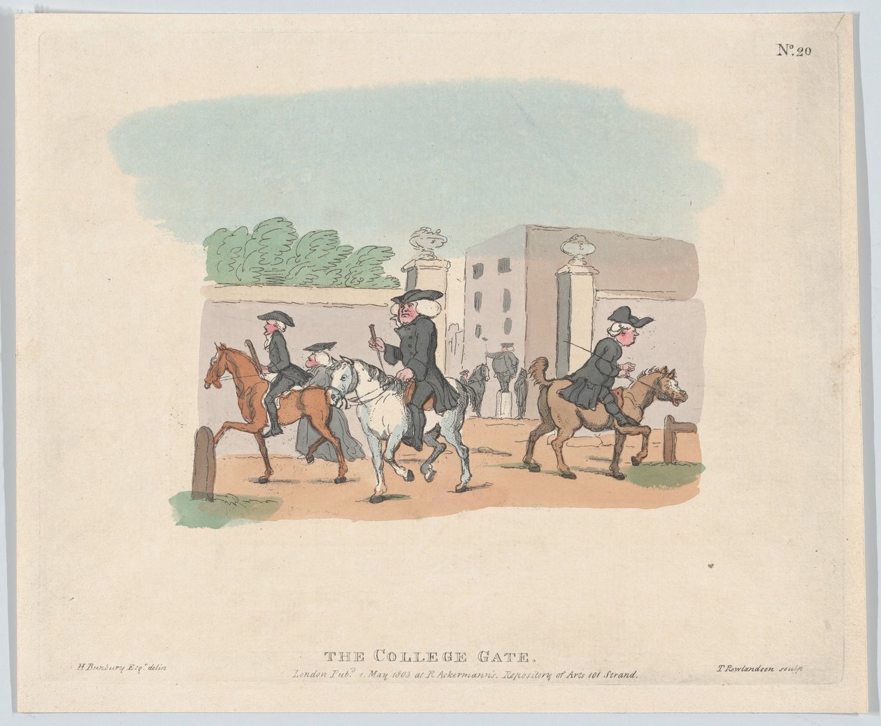 The College Gate, 1º de maio de 1803., 1º de maio de 1803. de Thomas Rowlandson