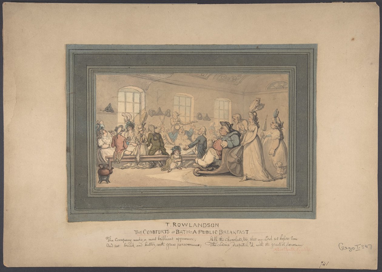 Os Prazeres de Bath: Um Pequeno-almoço Público de Thomas Rowlandson