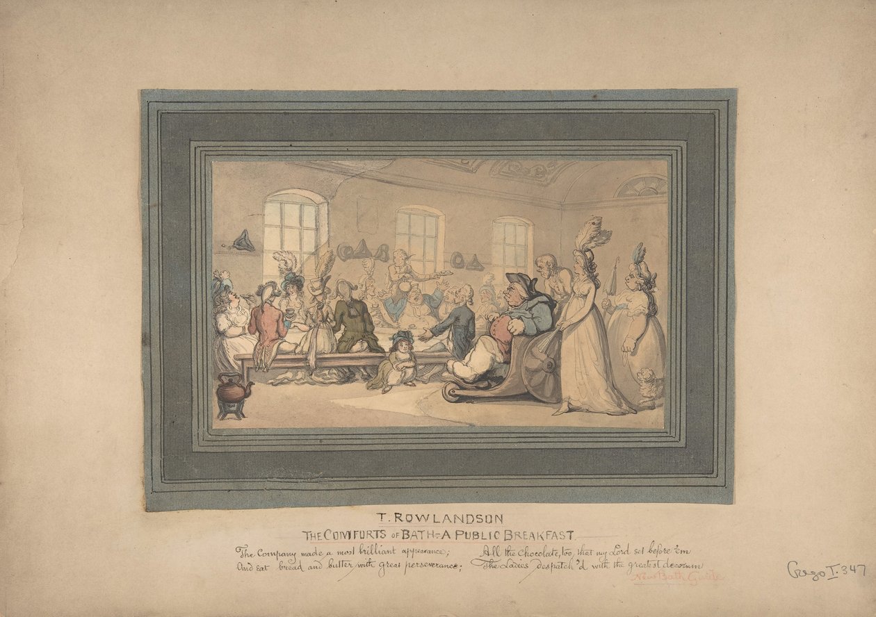 Os Confortos do Banho e Café da Manhã Público, 1780-1827. de Thomas Rowlandson