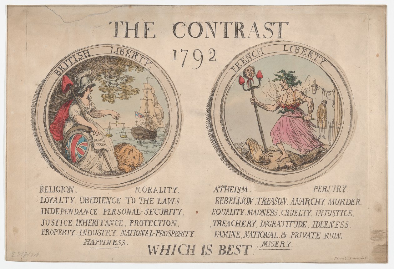 O contraste, dezembro de 1792., dezembro de 1792. de Thomas Rowlandson