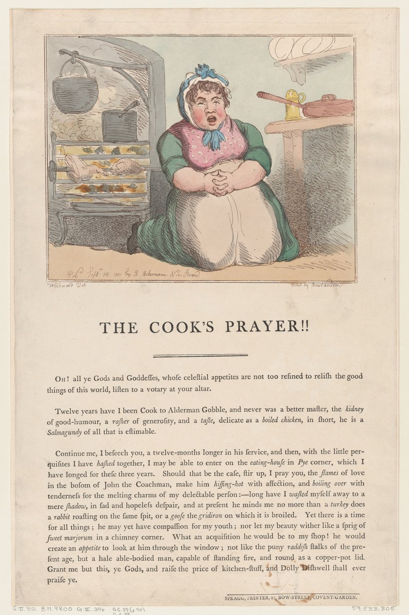 A Oração do Cozinheiro!!, 15 de Setembro de 1801., 15 de Setembro de 1801. de Thomas Rowlandson