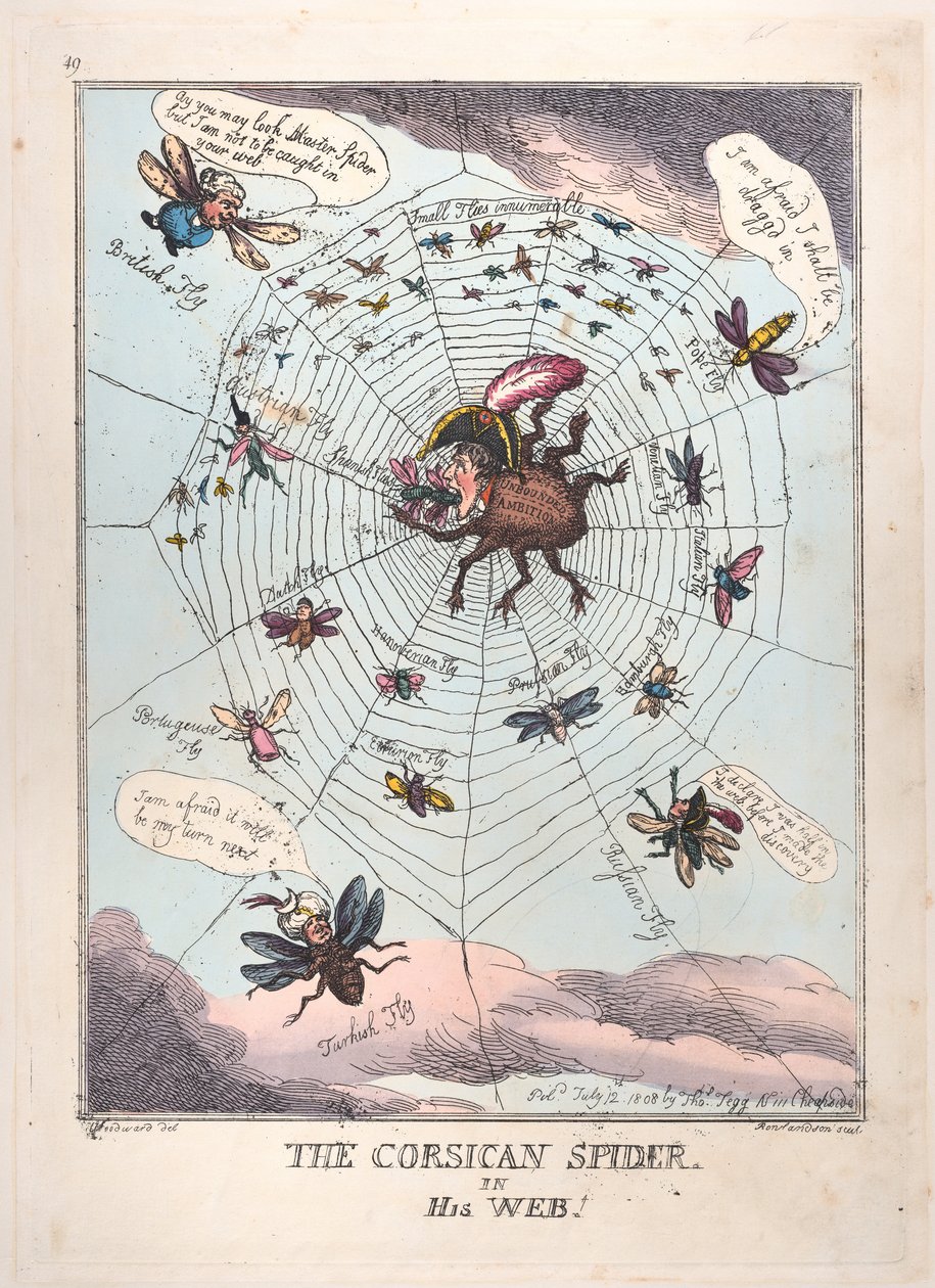 A aranha corsa em sua teia!, 12 de julho de 1808., 12 de julho de 1808. de Thomas Rowlandson