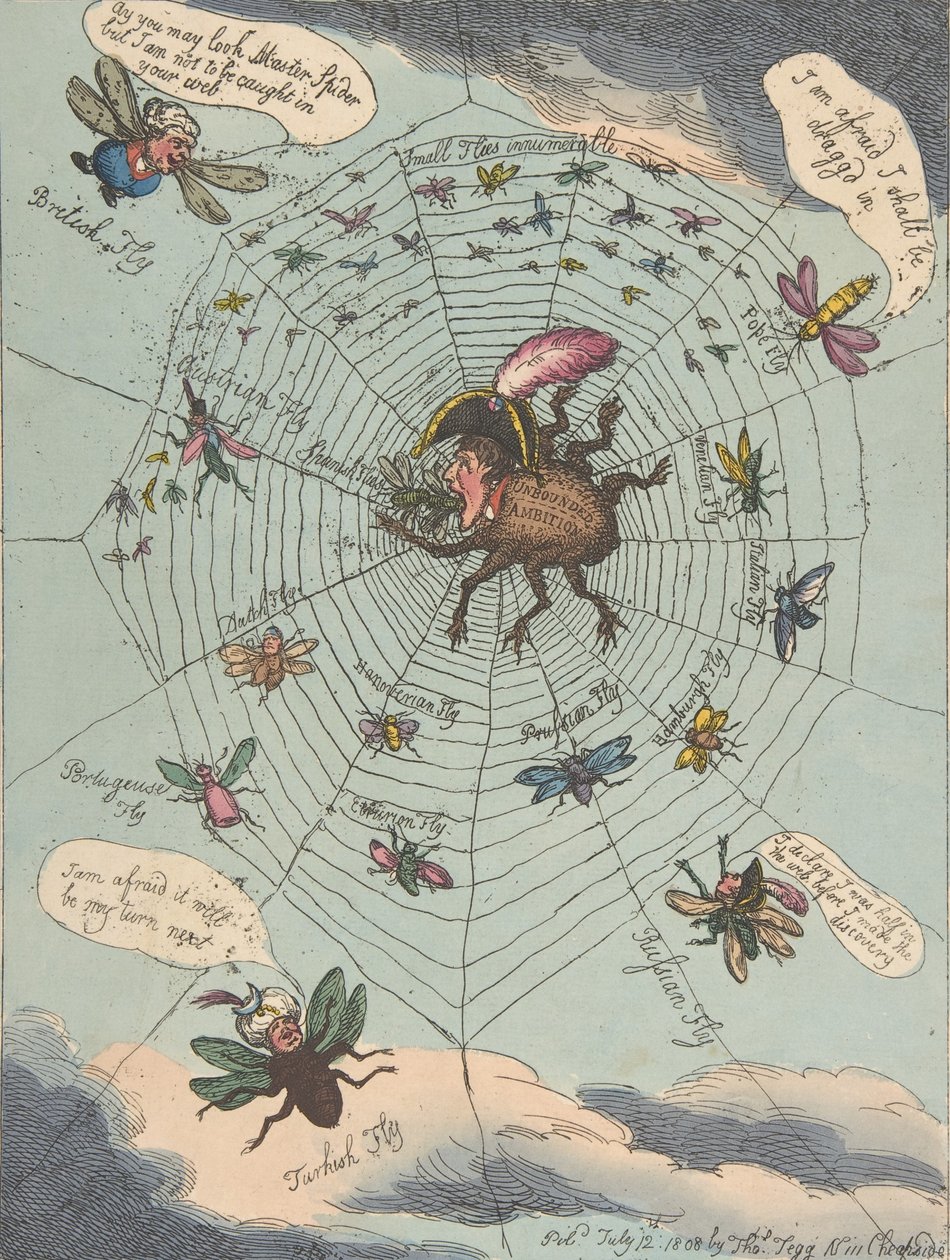 A aranha corsa em sua teia!, 12 de julho de 1808., 12 de julho de 1808. de Thomas Rowlandson