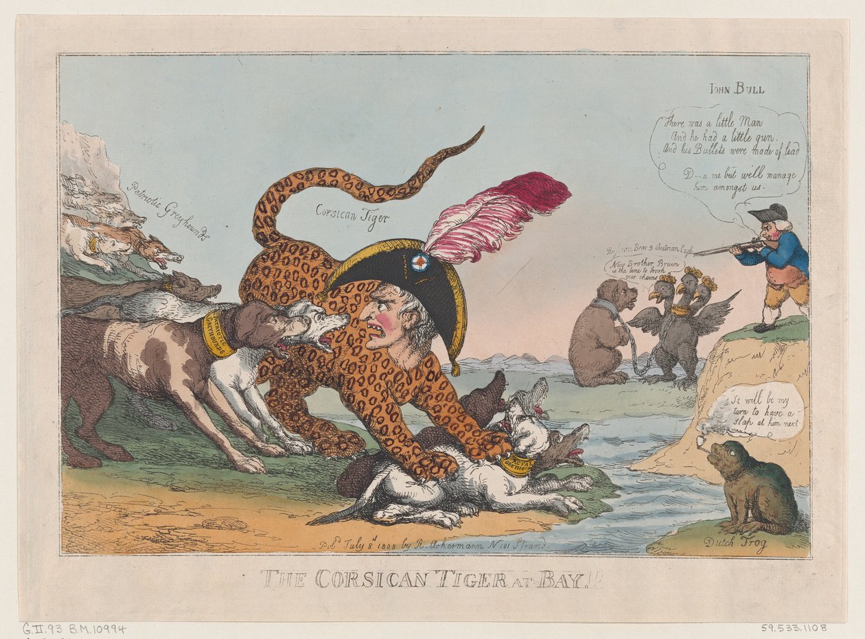 O Tigre da Córsega na Baía!, 8 de julho de 1808., 8 de julho de 1808. de Thomas Rowlandson