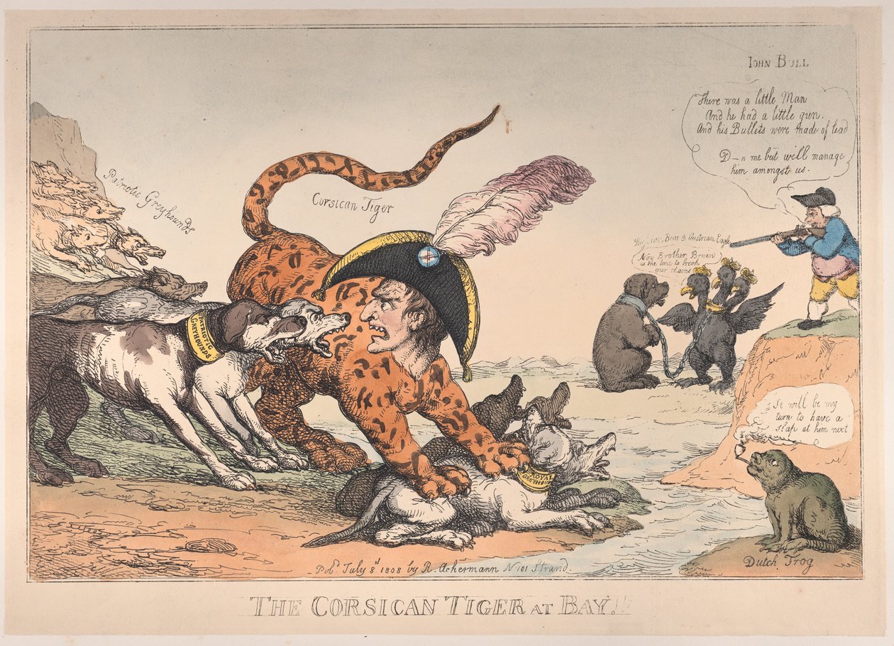 O Tigre da Córsega na Baía!, 8 de julho de 1808., 8 de julho de 1808. de Thomas Rowlandson