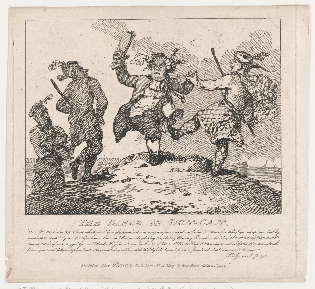 A dança nas belezas pitorescas de Dun-Can de Boswell, segunda parte, 15 de maio de 1786., 15 de maio de 1786 de Thomas Rowlandson