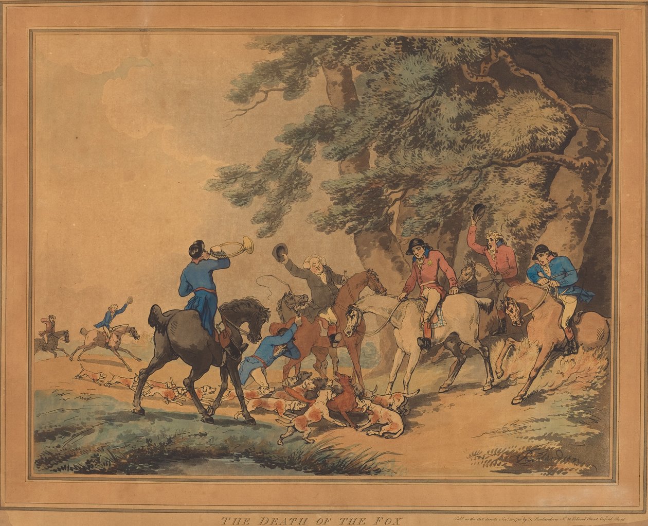 A Morte da Raposa, publicado em 1786. de Thomas Rowlandson