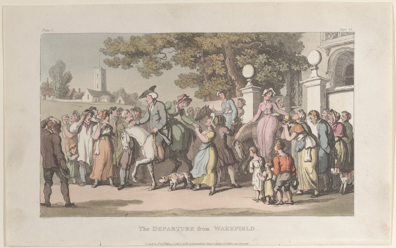 A Partida de Wakefield, do Vigário de Wakefield, 1º de maio de 1817., 1º de maio de 1817. de Thomas Rowlandson