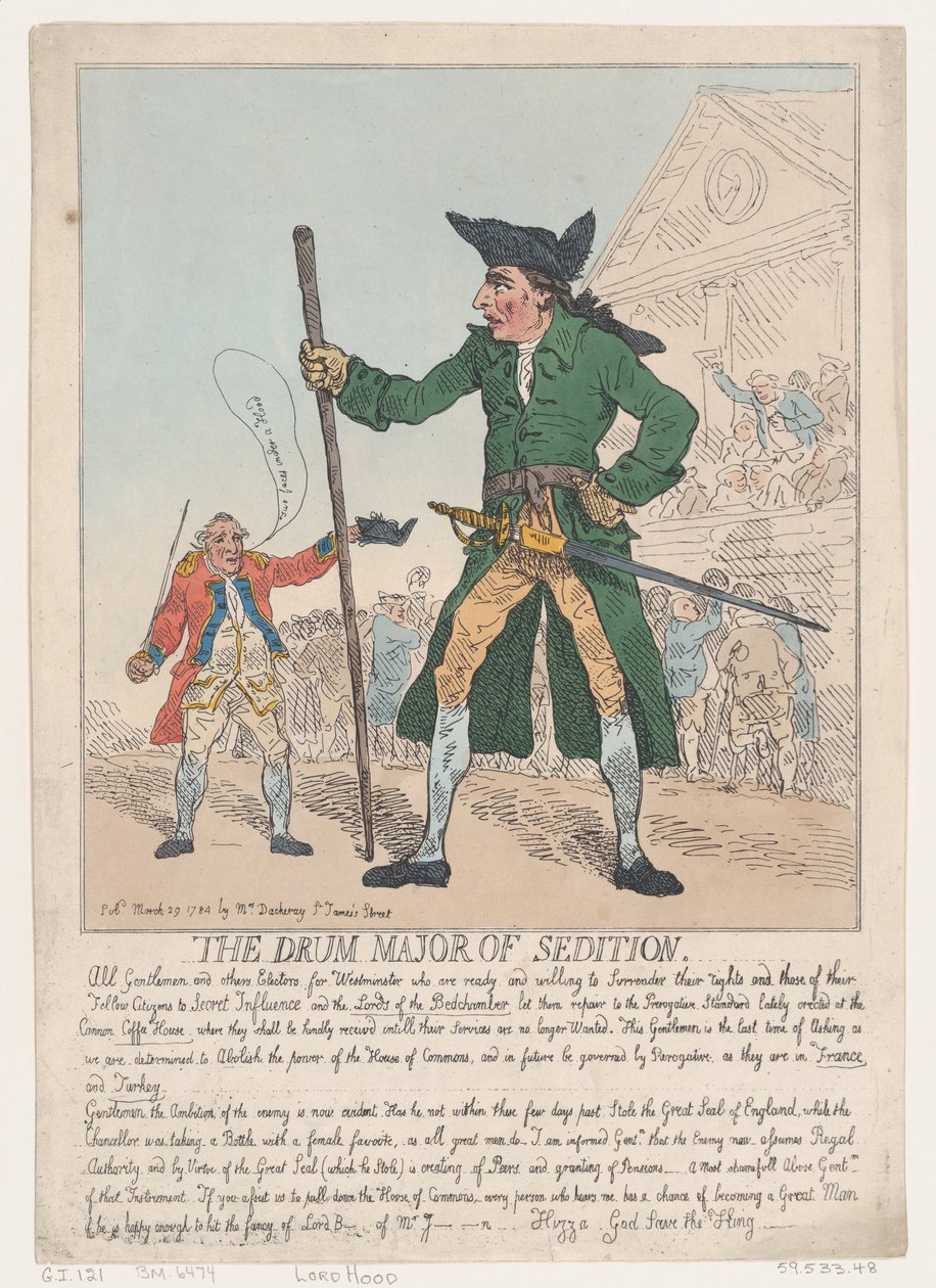 The Drum Major of Sedition, 29 de março de 1784., 29 de março de 1784. de Thomas Rowlandson