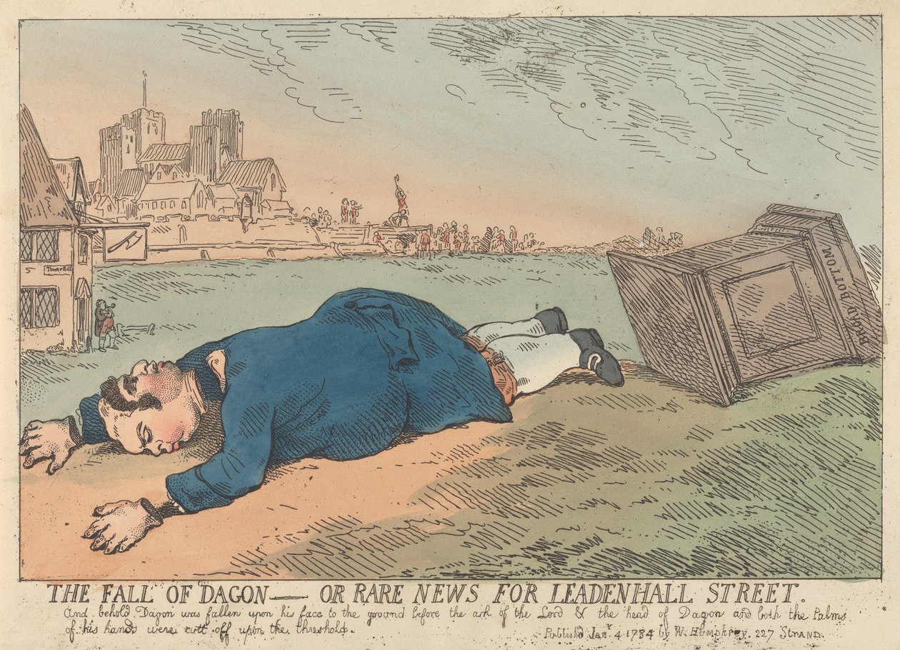 A Queda de Dagon — ou Notícias Raras para a Leadenhall Street de Thomas Rowlandson