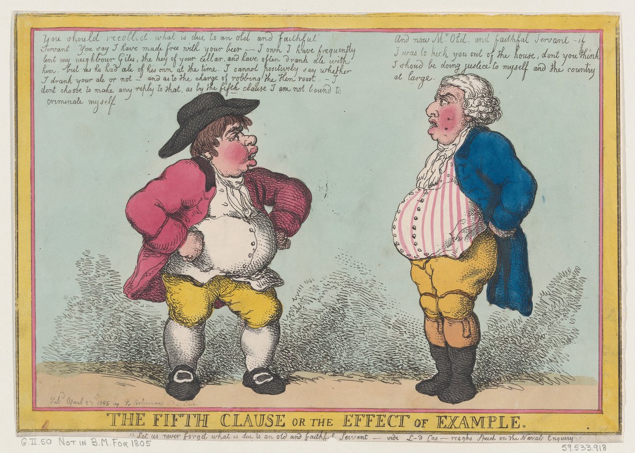 A Cláusula Quinta, ou o Efeito do Exemplo, 23 de abril de 1805., 23 de abril de 1805. de Thomas Rowlandson