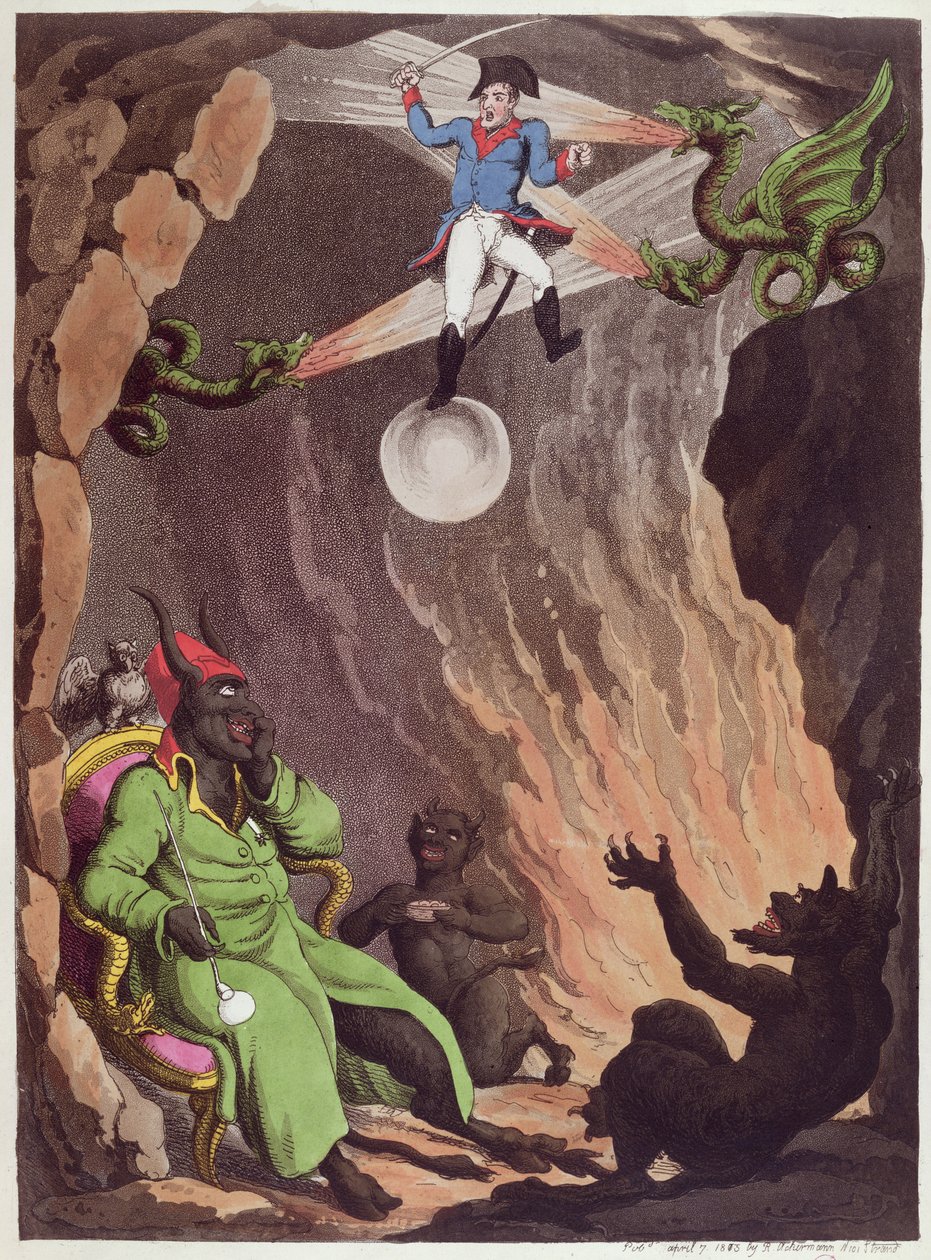 O vôo de Bonaparte de Hell-Bay, 1815 de Thomas Rowlandson