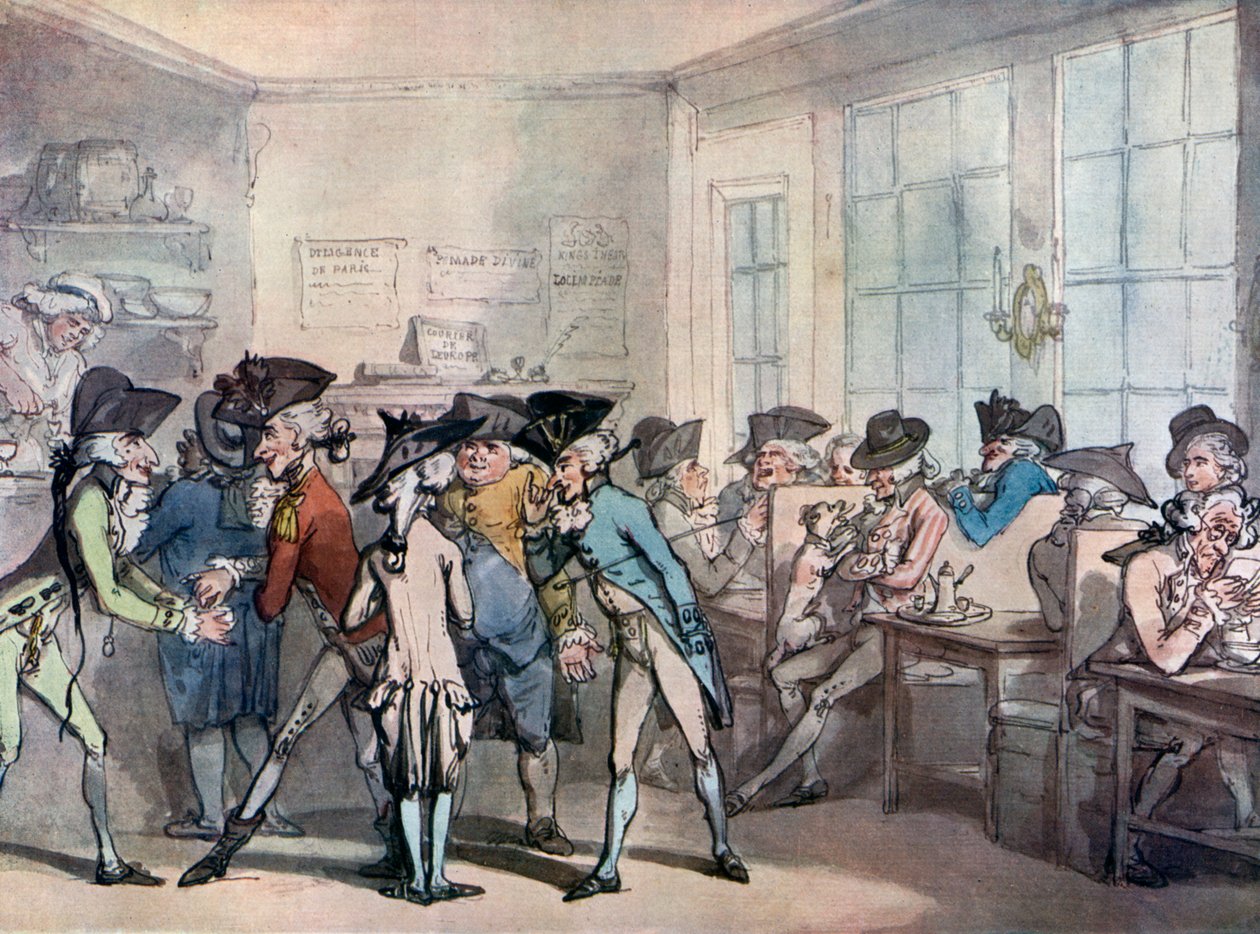 O café francês, final do século XVIII de Thomas Rowlandson