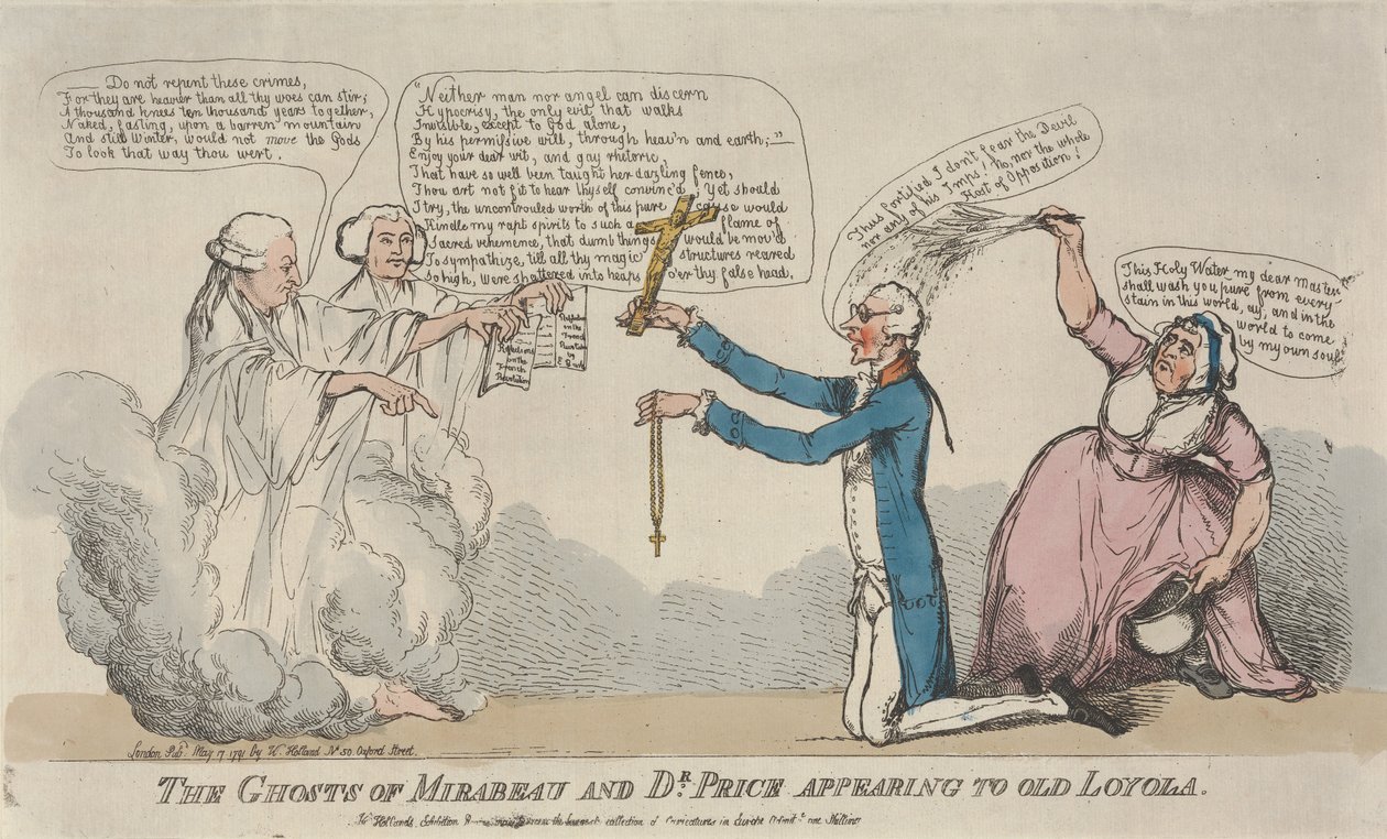 Os fantasmas de Mirabeau e do Dr. Price a aparecerem ao velho Loyola de Thomas Rowlandson