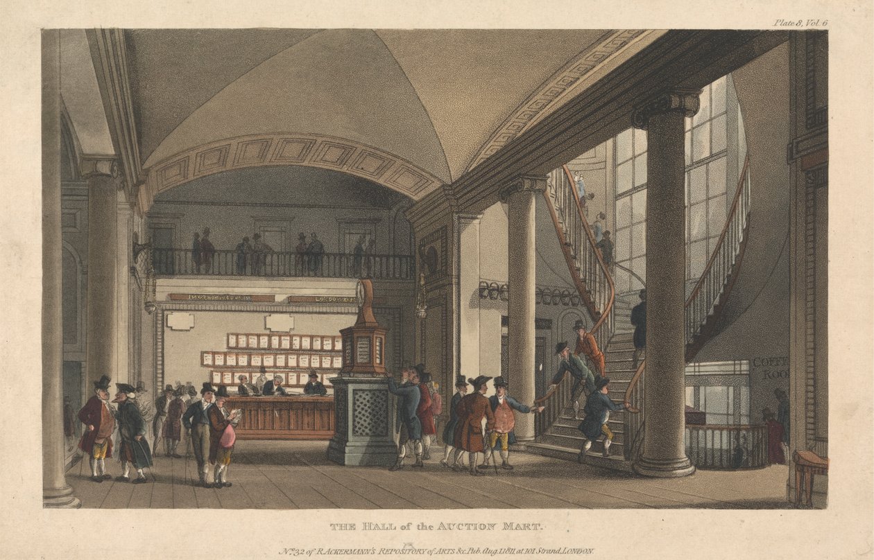 O Salão do Leilão Mart de Thomas Rowlandson
