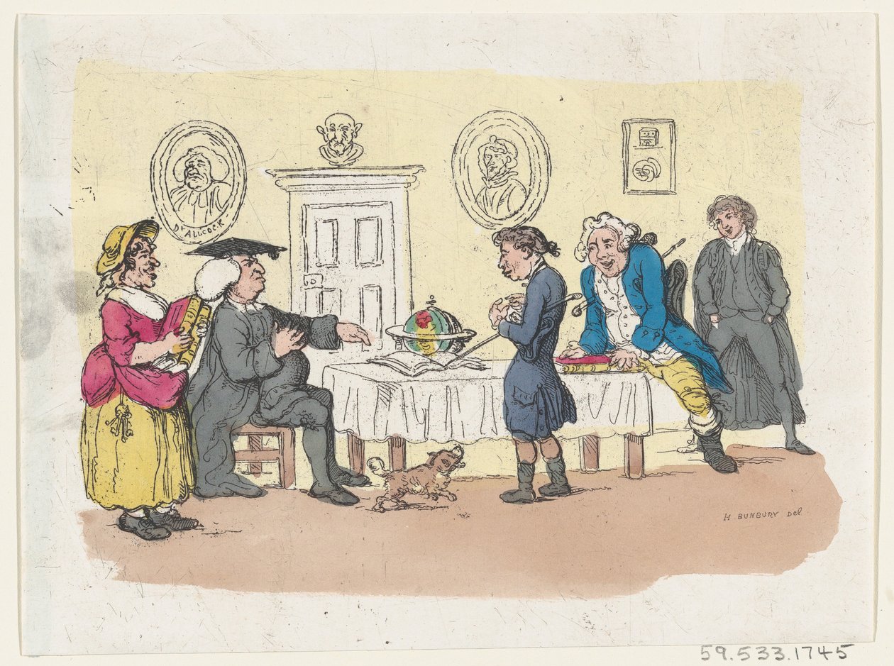 As esperanças da família - uma admissão na universidade, ca. 1803., c. 1803. de Thomas Rowlandson