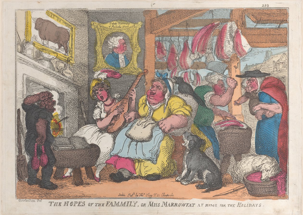 As esperanças da família, ou Miss Marrowfat em casa para os feriados, 1809-13., 1809-13. de Thomas Rowlandson