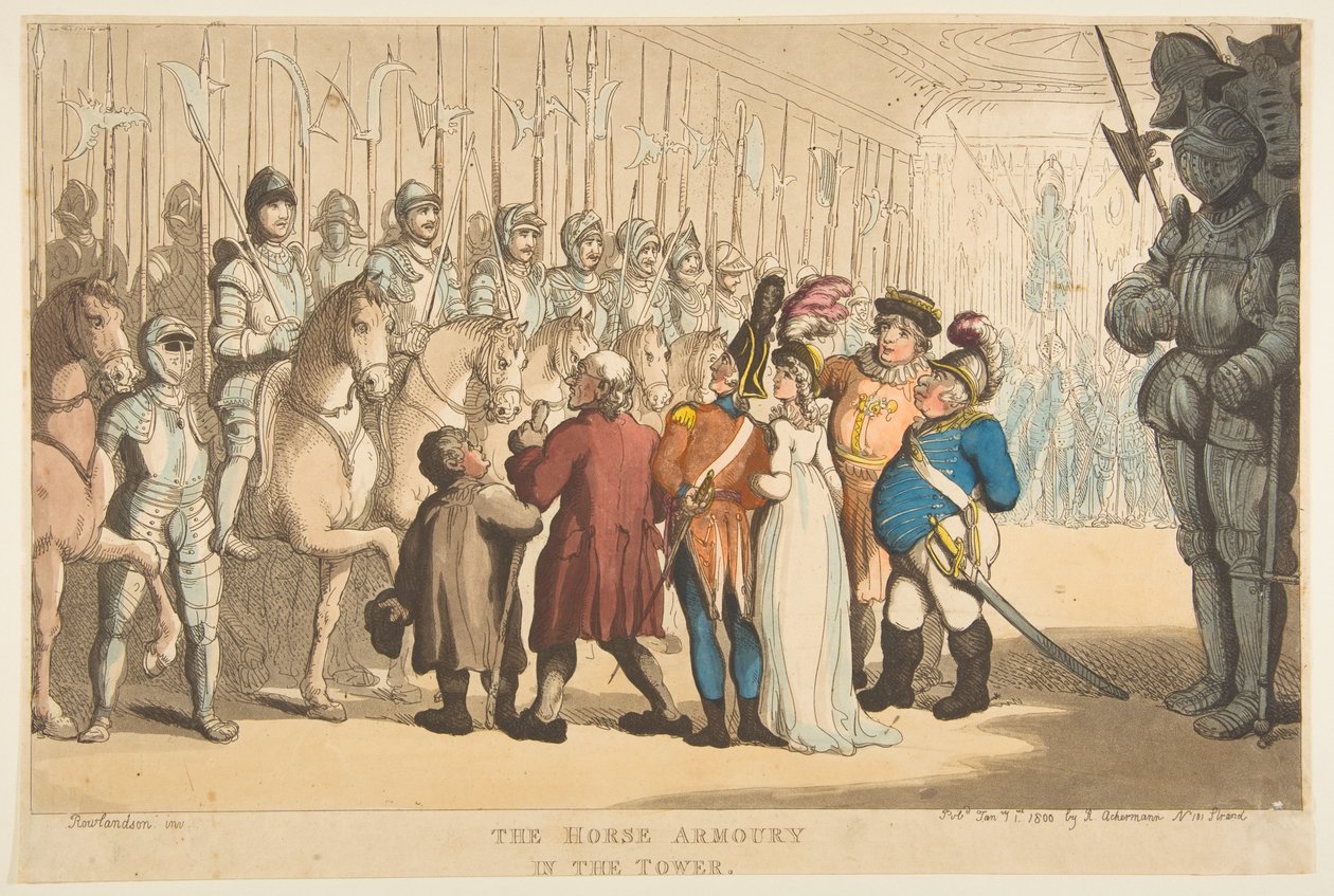 O Arsenal de Cavalos na Torre, 1º de janeiro de 1800. de Thomas Rowlandson