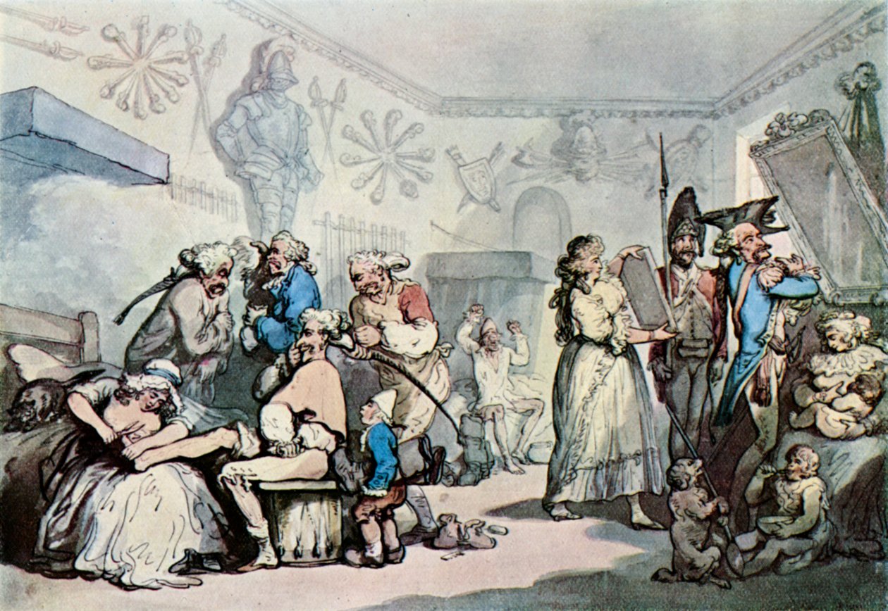 O interior de um quartel francês, 1787, 1929 de Thomas Rowlandson