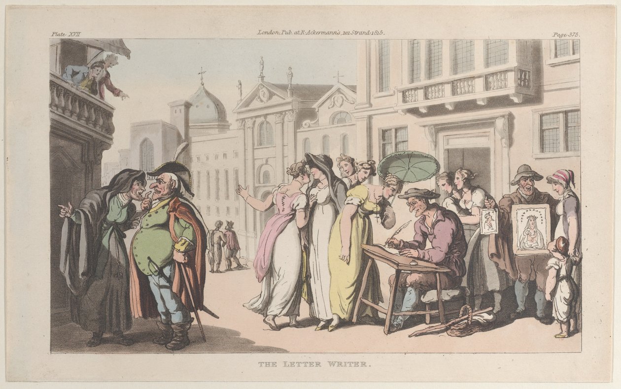 The Letter Writer, from Naples and the Campagna Felice: in a Series of Letters Ad..., 1 de junho de 1815. de Thomas Rowlandson
