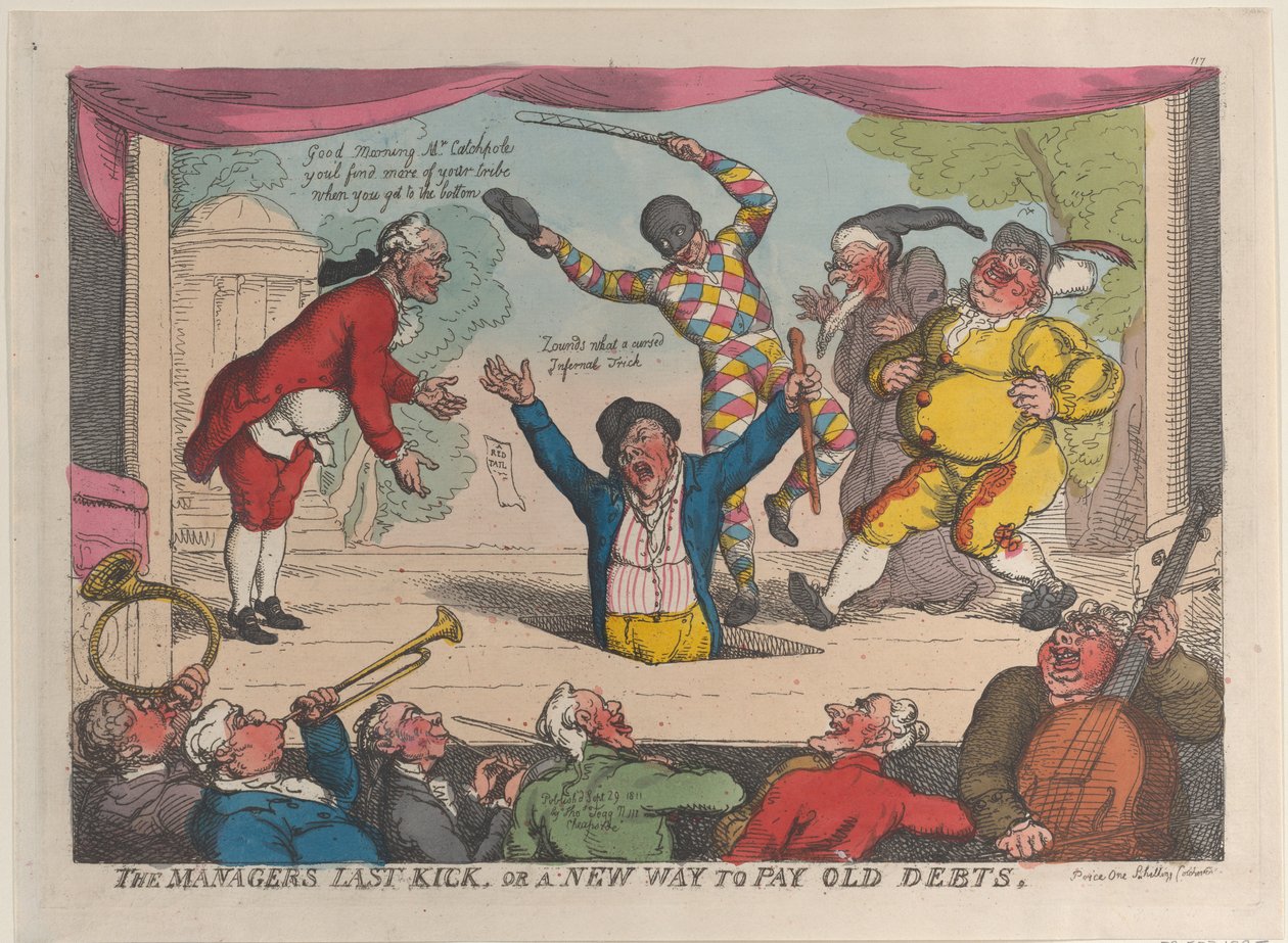 O último pontapé do gerente, ou uma nova maneira de pagar dívidas antigas, 29 de setembro de 1811., 29 de setembro de 1811. de Thomas Rowlandson