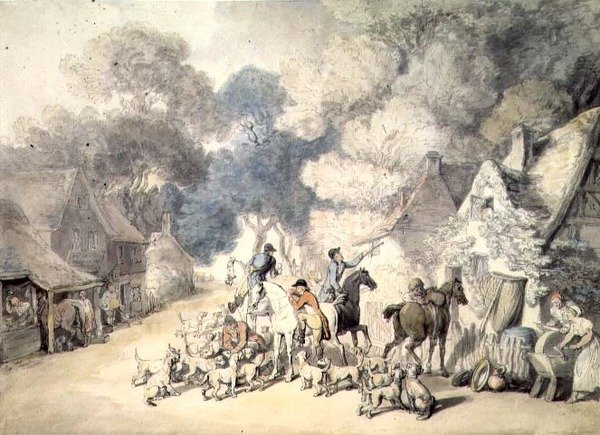 O Encontro (aguarela) de Thomas Rowlandson