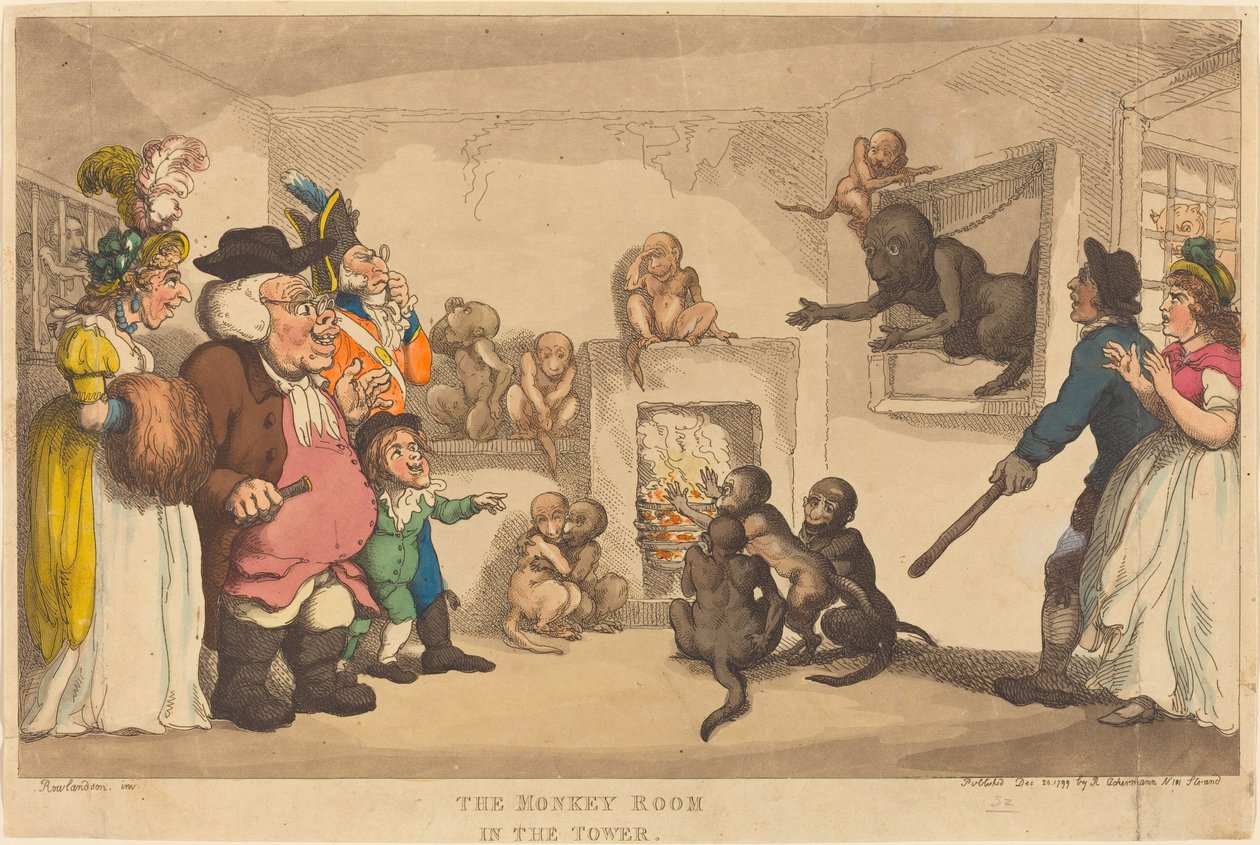 A Sala dos Macacos na Torre de Thomas Rowlandson