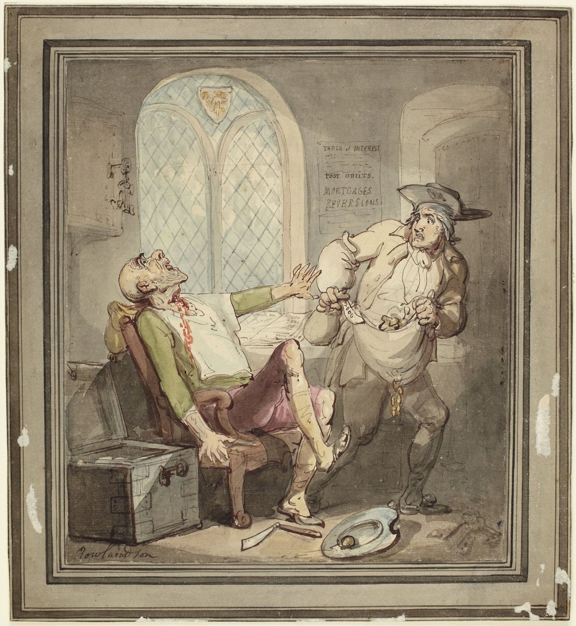 O Assassinato e o Roubo do Avarento de Thomas Rowlandson