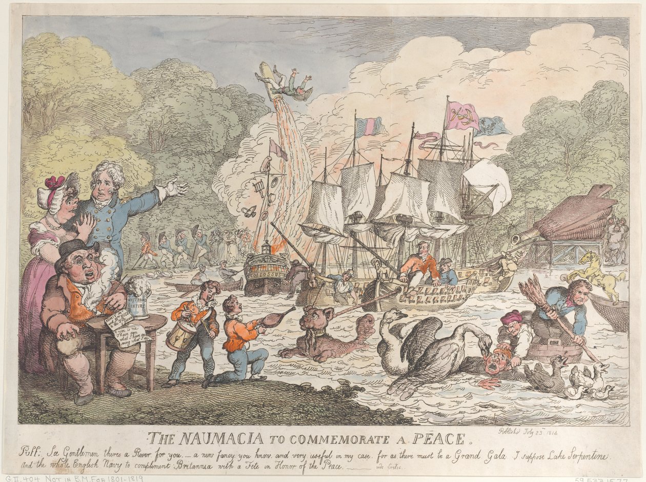 A Naumacia para comemorar a paz de Thomas Rowlandson
