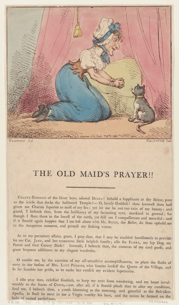 A Oração da Velha Donzela!!, 10 de fevereiro de 1801., 10 de fevereiro de 1801. de Thomas Rowlandson